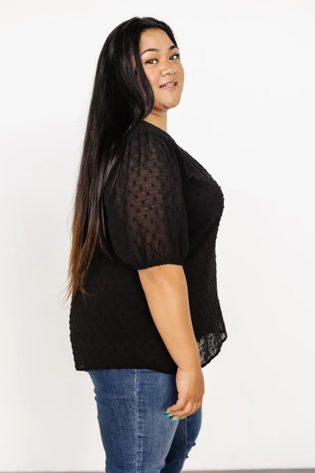 Women Tawnie Swiss Dot Top Black Baltic Born Blouses and Shirts Women Tawnie Swiss Dot Top Black Baltic Born Blouses and Shirts