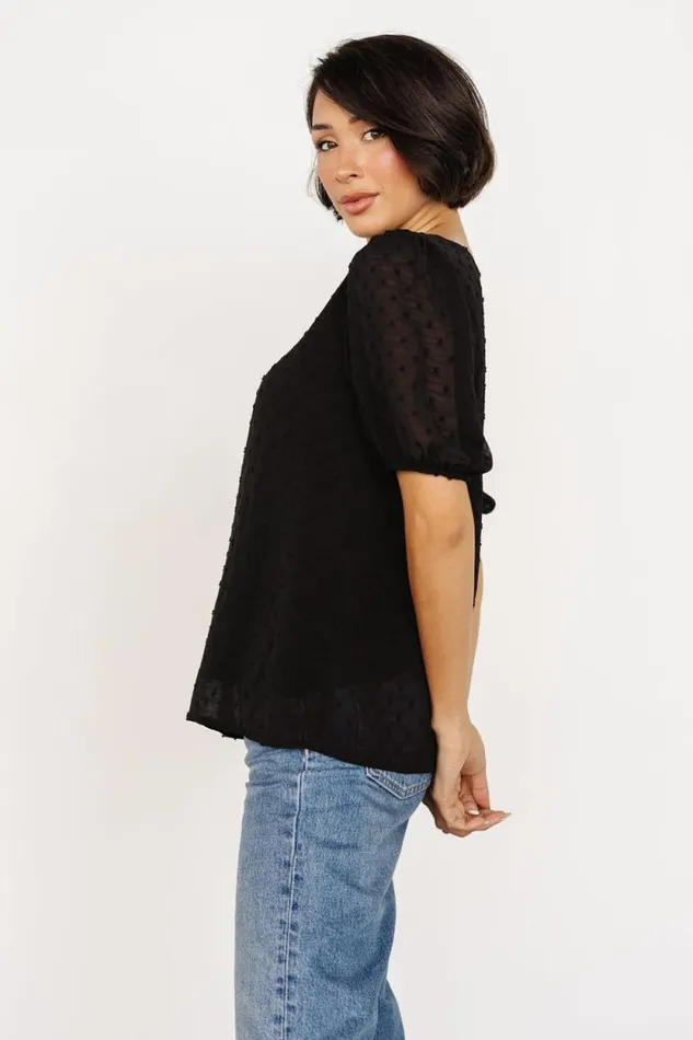 Women Tawnie Swiss Dot Top Black Baltic Born Blouses and Shirts Women Tawnie Swiss Dot Top Black Baltic Born Blouses and Shirts
