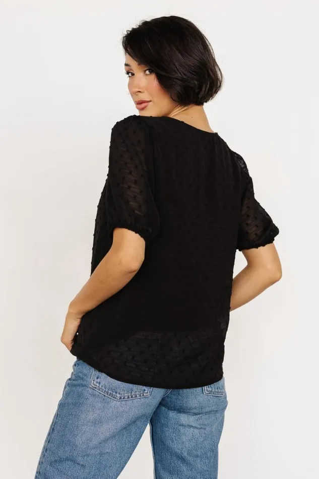 Women Tawnie Swiss Dot Top Black Baltic Born Blouses and Shirts Women Tawnie Swiss Dot Top Black Baltic Born Blouses and Shirts