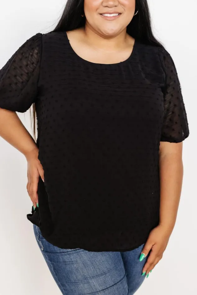 Women Tawnie Swiss Dot Top Black Baltic Born Blouses and Shirts Women Tawnie Swiss Dot Top Black Baltic Born Blouses and Shirts