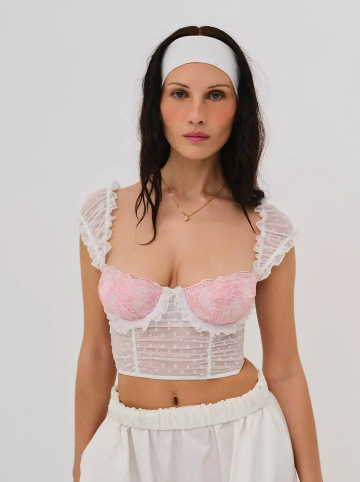 Women Tawny Bustier White For Love and Lemons Lingerie