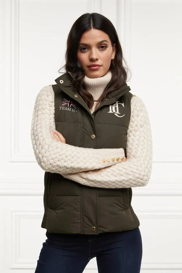 Women Team Gilet Khaki Holland Cooper Gilets Women Team Gilet Khaki Holland Cooper Gilets
