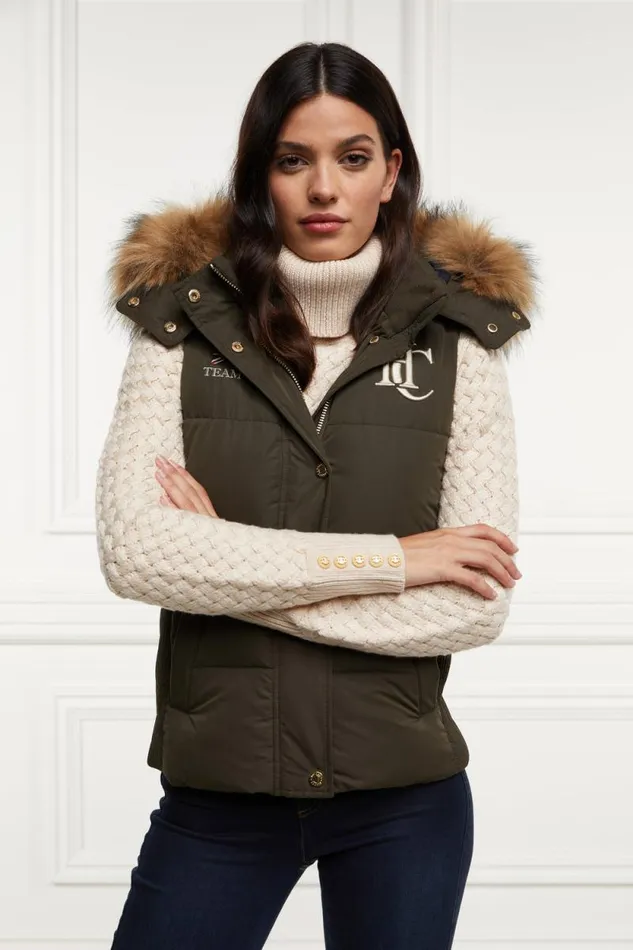 Women Team Gilet Khaki Holland Cooper Gilets Women Team Gilet Khaki Holland Cooper Gilets