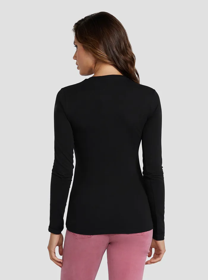 Women Tees and Tanks GUESS Eco Black Alva Logo Tshirt Women Tees and Tanks GUESS Eco Black Alva Logo Tshirt