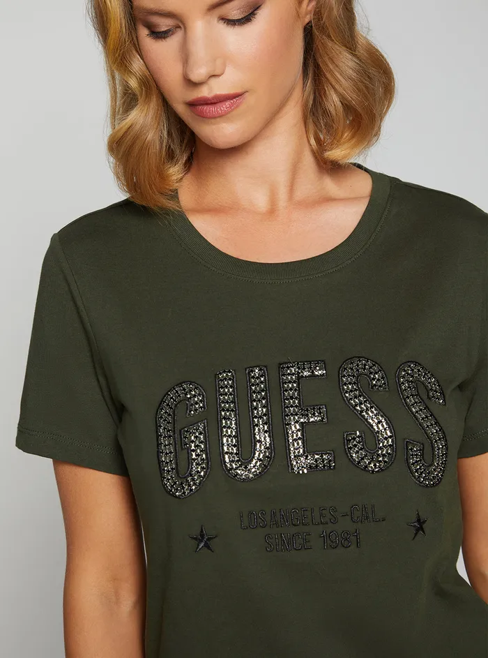 Women Tees and Tanks GUESS Eco Forest Mirela Logo Tshirt Women Tees and Tanks GUESS Eco Forest Mirela Logo Tshirt