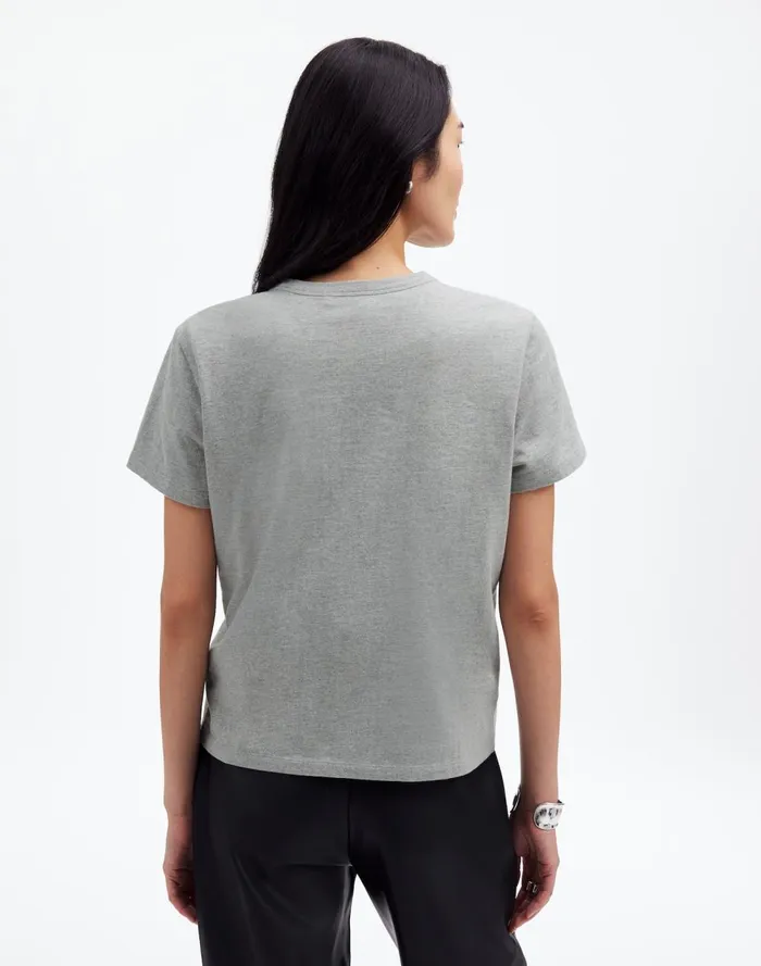 Women Tees Madewell Cotton Perfect Crewneck Tee Hthr Ash Grey