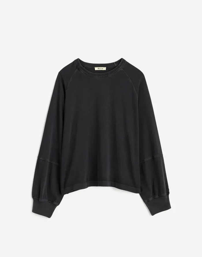 Women Tees Madewell Relaxed LongSleeve Raglan Tee Black Coal