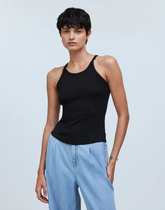 Women Tees Madewell Supima Rib 03990s Tank True Black