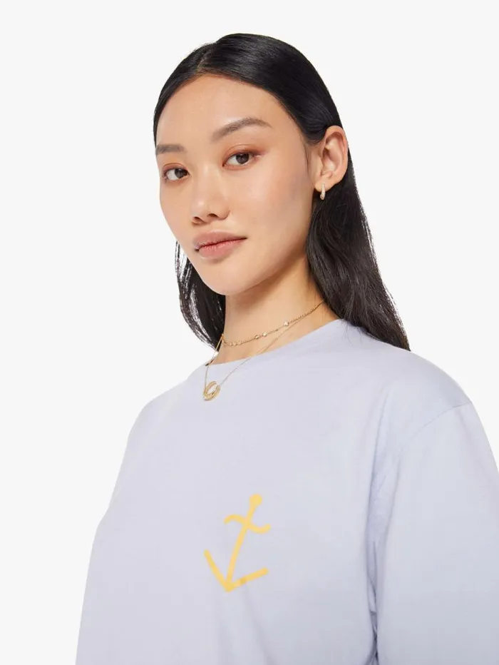 Women Tees Tanks Mother Denim Dantas Tee Heather Yellow Logo