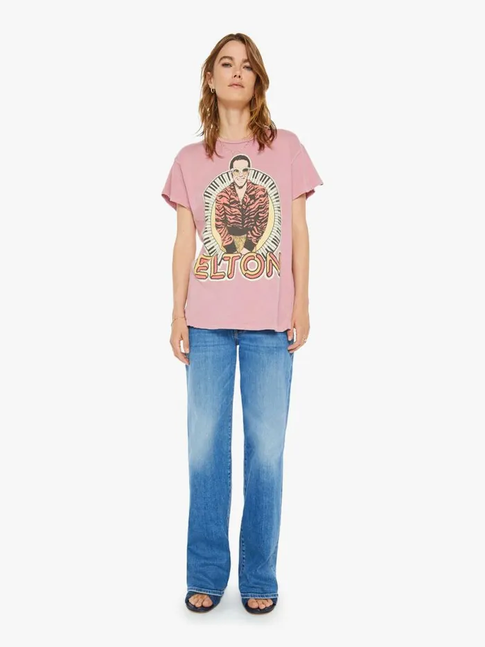 Women Tees Tanks Mother Denim Elton John Tee Pink