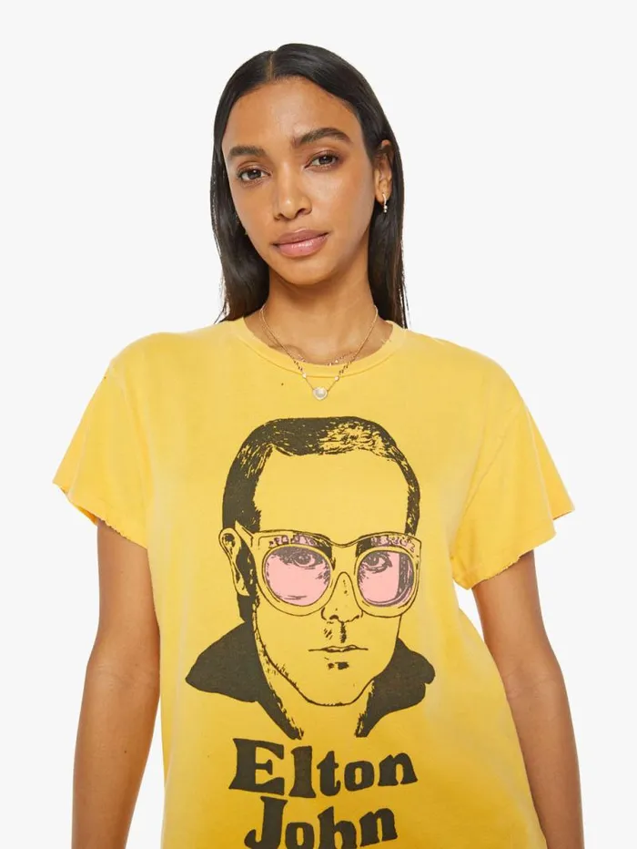 Women Tees Tanks Mother Denim Elton John Tee Yellow gold