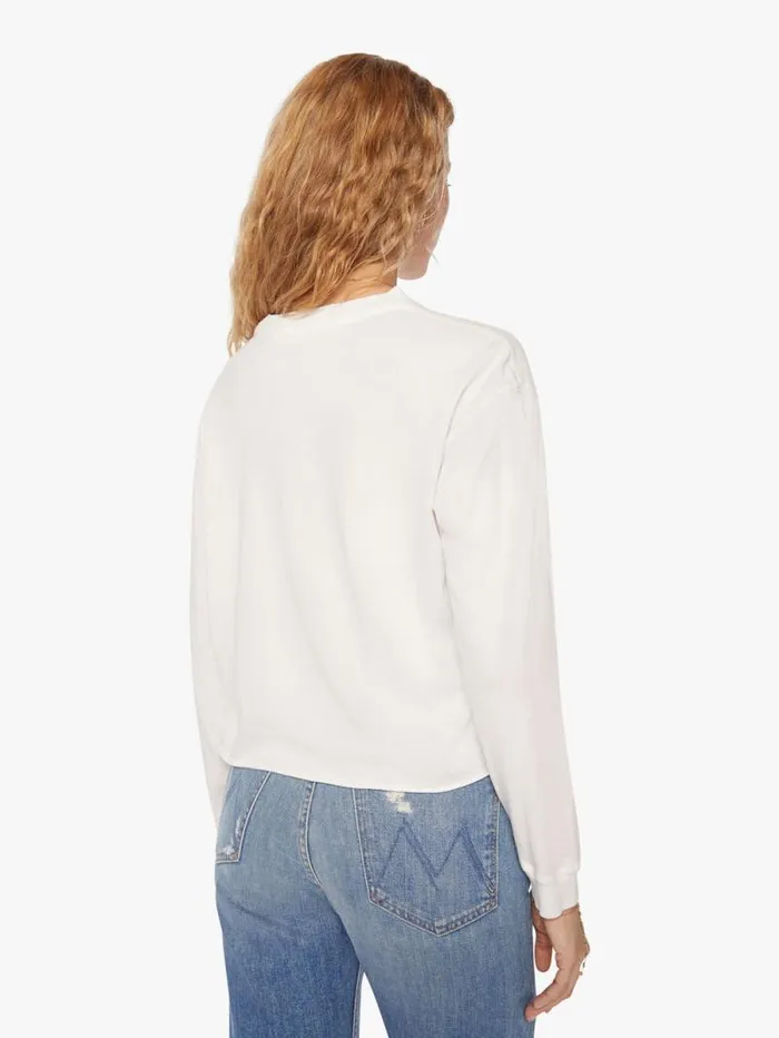 Women Tees Tanks Mother Denim The LS Slouchy Cut Off White