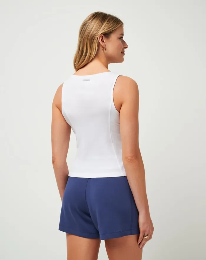 Women Tees TravisMathew CLOUD RIB HADLEY TANK White Women Tees TravisMathew CLOUD RIB HADLEY TANK White