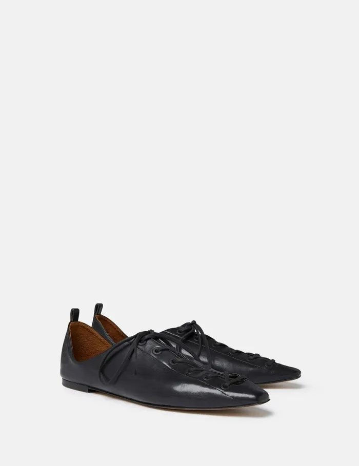 Women Terra Laced Alter Mat Ballerina Flats Midnight Black Stella McCartney Flats Women Terra Laced Alter Mat Ballerina Flats Midnight Black Stella McCartney Flats