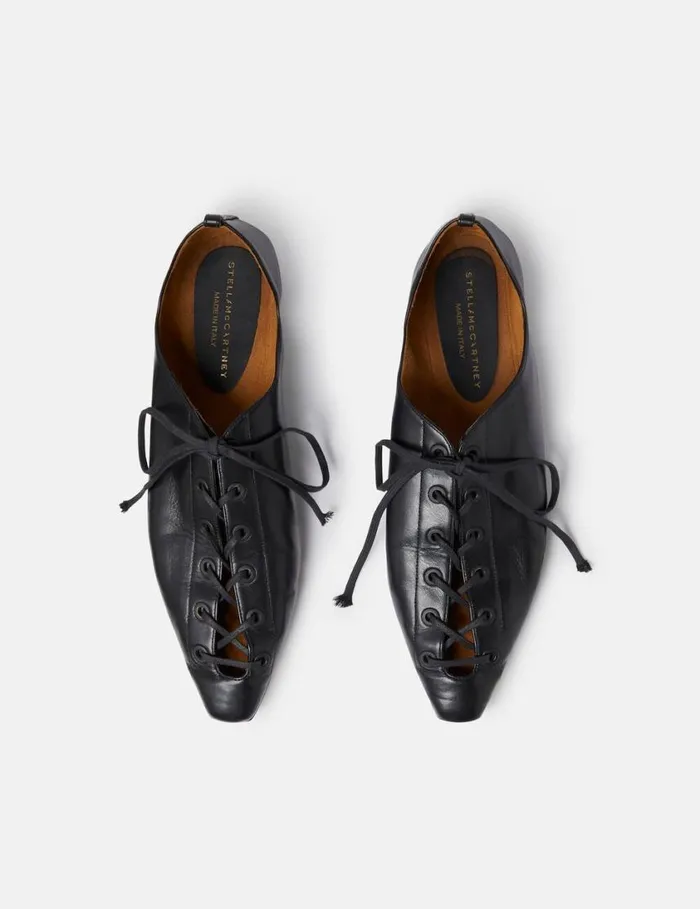 Women Terra Laced Alter Mat Ballerina Flats Midnight Black Stella McCartney Flats Women Terra Laced Alter Mat Ballerina Flats Midnight Black Stella McCartney Flats