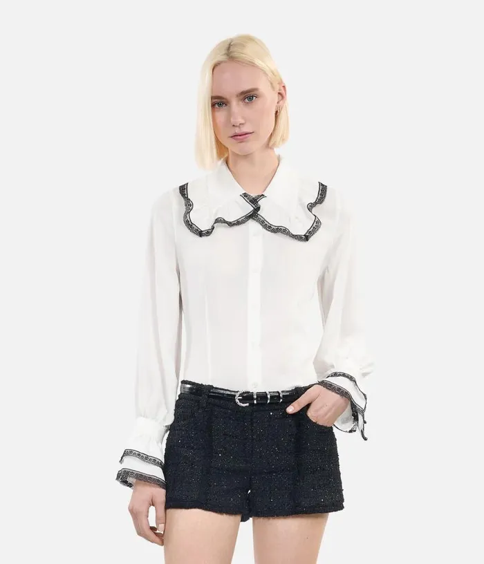 Women Thin Black Crocodileeffect Leather Belt THE KOOPLES Belts