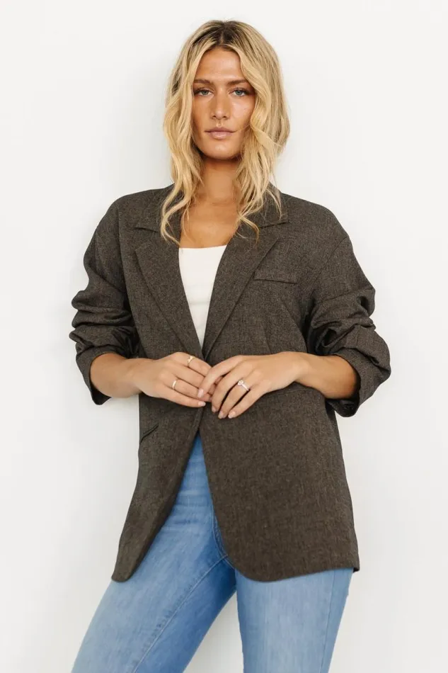 Women Thorpe Oversized Blazer Charcoal Baltic Born Outerwear