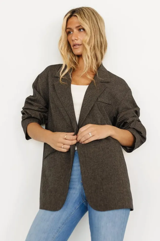 Women Thorpe Oversized Blazer Charcoal Baltic Born Outerwear Women Thorpe Oversized Blazer Charcoal Baltic Born Outerwear