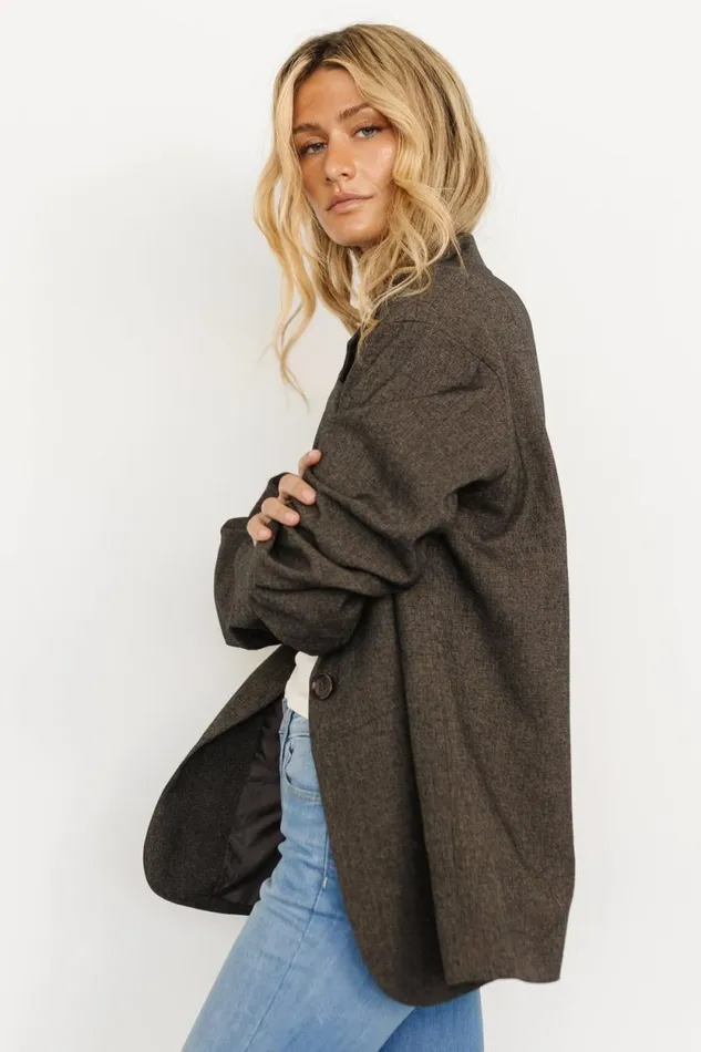 Women Thorpe Oversized Blazer Charcoal Baltic Born Outerwear Women Thorpe Oversized Blazer Charcoal Baltic Born Outerwear