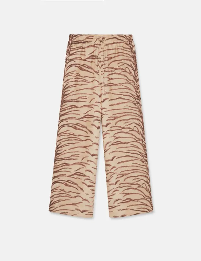Women Tiger Print HighRise WideLeg Pants Natural Tiger Print Stella McCartney Pants And Shorts Women Tiger Print HighRise WideLeg Pants Natural Tiger Print Stella McCartney Pants And Shorts