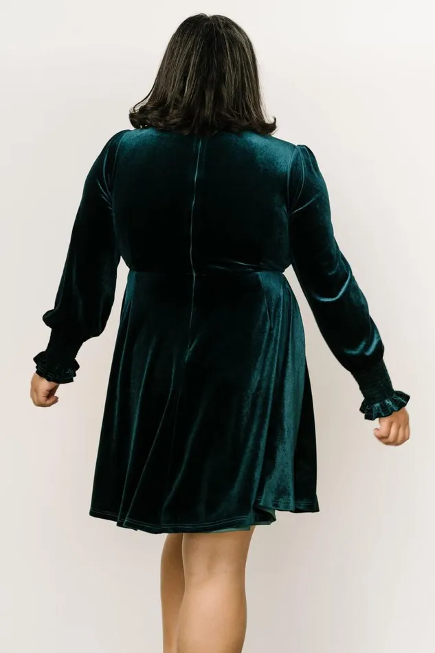 Women Tina Velvet Short Dress Emerald Baltic Born Short Dresses Women Tina Velvet Short Dress Emerald Baltic Born Short Dresses