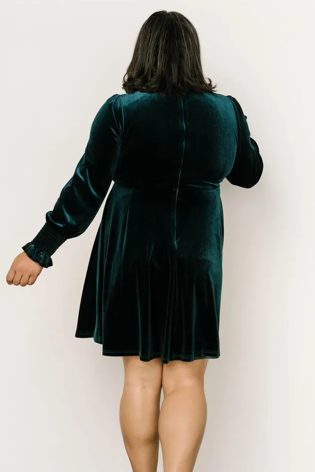 Women Tina Velvet Short Dress Emerald Baltic Born Short Dresses Women Tina Velvet Short Dress Emerald Baltic Born Short Dresses