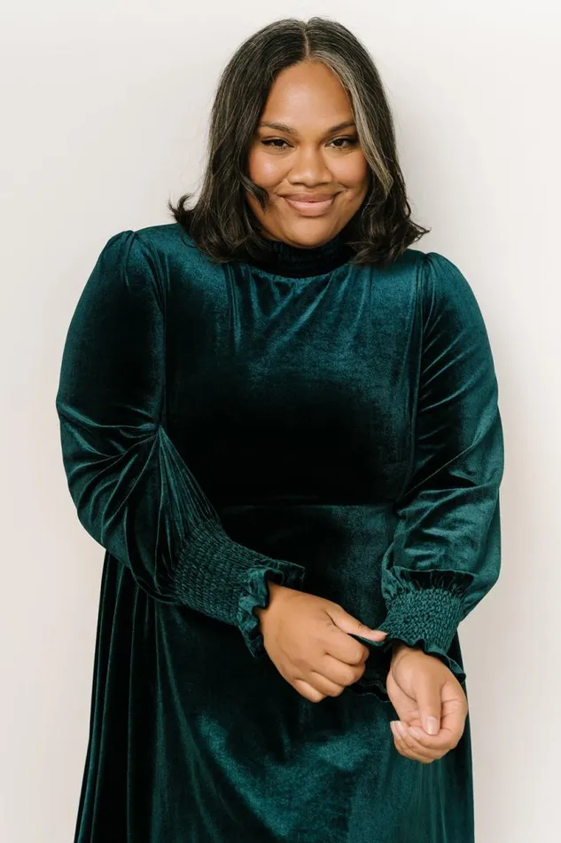 Women Tina Velvet Short Dress Emerald Baltic Born Short Dresses Women Tina Velvet Short Dress Emerald Baltic Born Short Dresses
