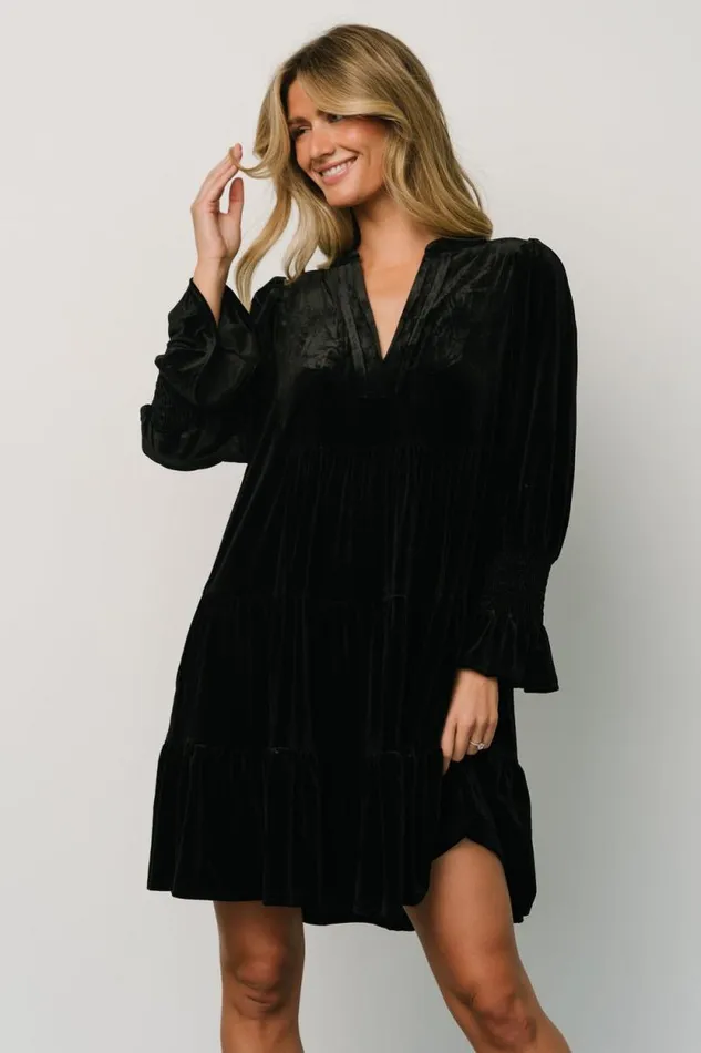 Women Tolman Velvet Short Dress Black Baltic Born Short Dresses