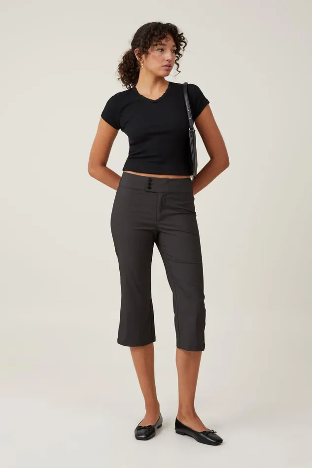 Women Tops Cotton On Annabelle Rosette V Neck Tee Black