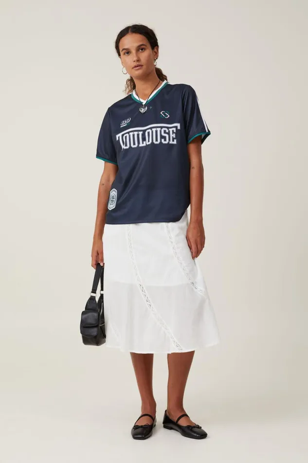 Women Tops Cotton On Sporty Graphic Tee 89ink Navy