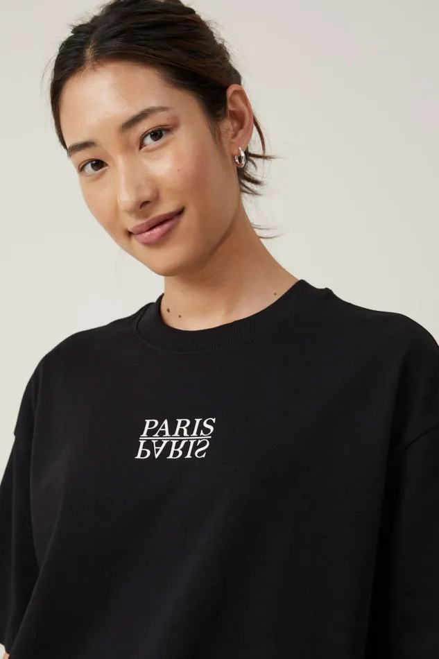 Women Tops Cotton On The Premium Boxy Graphic Tee Parisparisblack