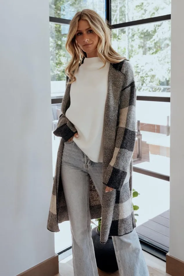 Women Toronto Cardigan Black Taupe Baltic Born Sweaters