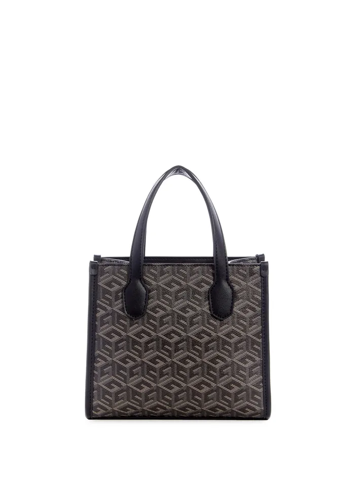 Women Tote Bags GUESS Black Logo Silvana Mini Tote Bag