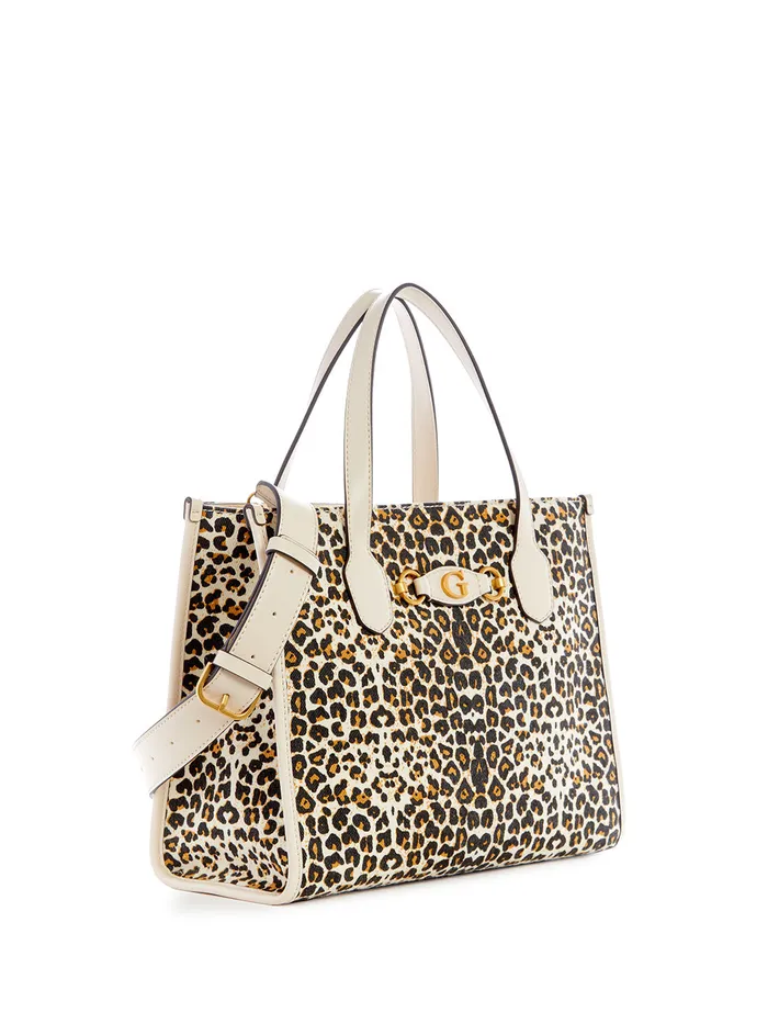 Women Tote Bags GUESS Leopard Izzy Tote Bag