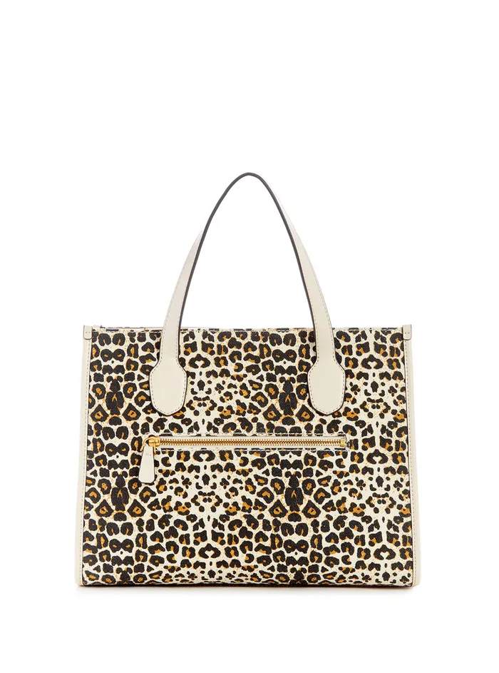 Women Tote Bags GUESS Leopard Izzy Tote Bag