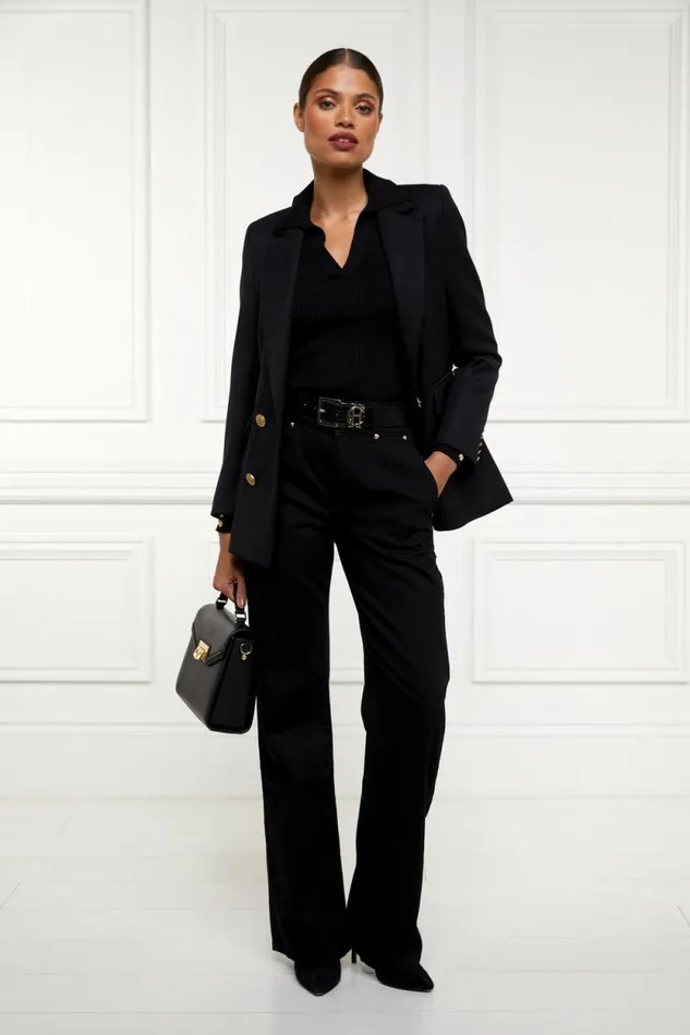 Women VNeck Rib Top Black Holland Cooper Knitwear Women VNeck Rib Top Black Holland Cooper Knitwear