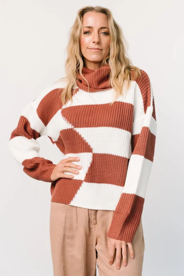 Women Vermont Sweater Brick Ivory Baltic Born Sweaters