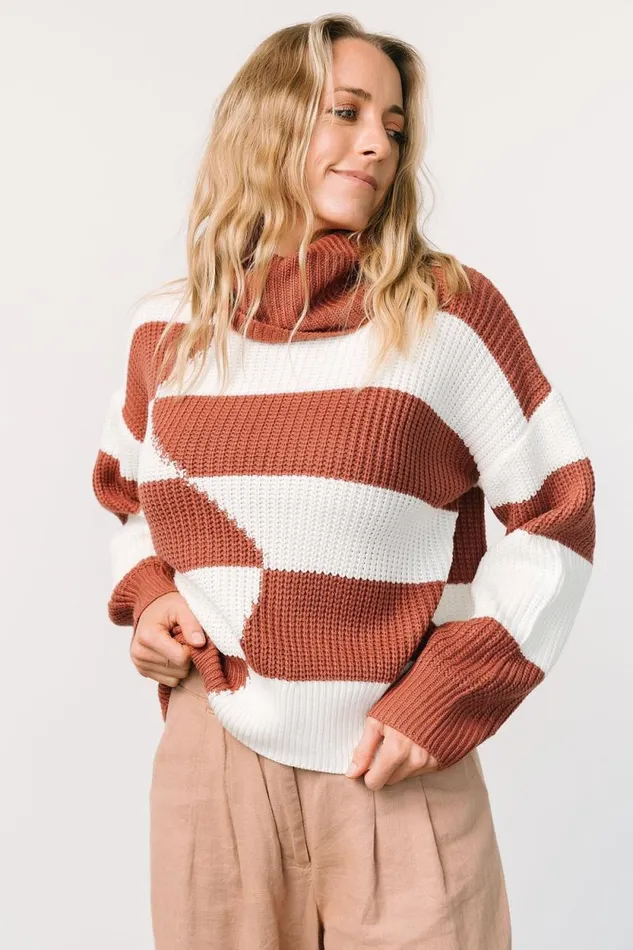 Women Vermont Sweater Brick Ivory Baltic Born Sweaters Women Vermont Sweater Brick Ivory Baltic Born Sweaters