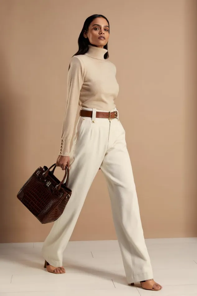Women Victoria Cashmere Roll Neck Stone Holland Cooper Knitwear Women Victoria Cashmere Roll Neck Stone Holland Cooper Knitwear