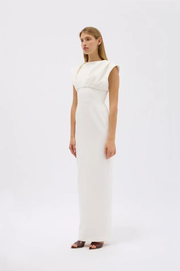 Women White Dresses Rachel Gilbert MAGGIE GOWN Women White Dresses Rachel Gilbert MAGGIE GOWN