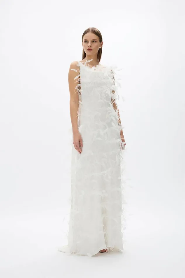 Women White Dresses Rachel Gilbert SUTTON GOWN Women White Dresses Rachel Gilbert SUTTON GOWN
