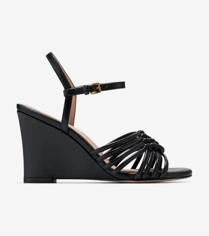 Women Women039s JITNEY KNOT WEDGE Black Cole Haan Sandals