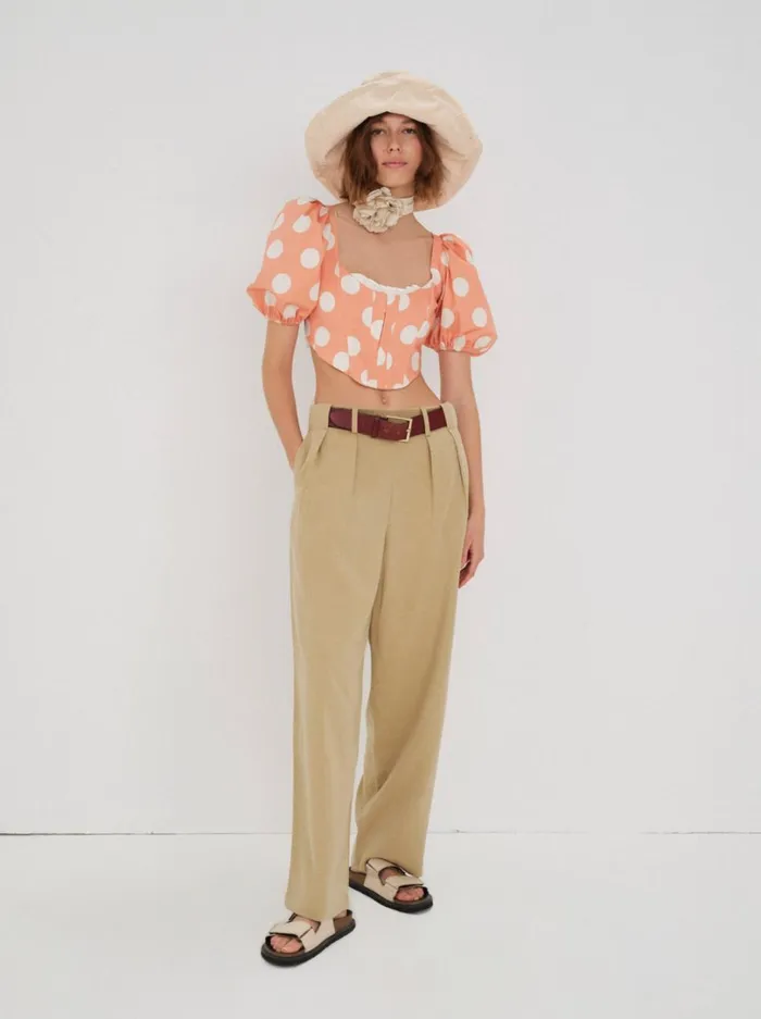 Women Yasmin Puff Sleeve Corset Top Orange For Love and Lemons Tops Women Yasmin Puff Sleeve Corset Top Orange For Love and Lemons Tops