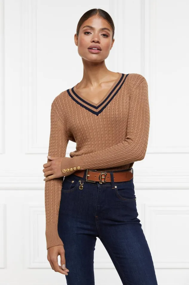 Women Zoe Knit Dark Camel Marl Holland Cooper Knitwear