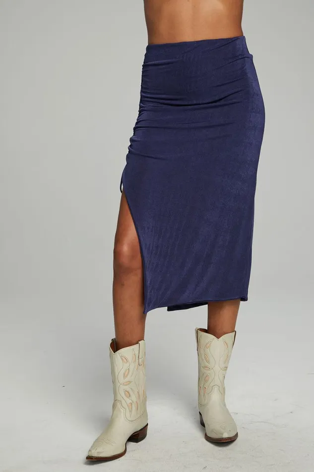 Womens Bottoms Chaser Brand Mullen Midi Skirt 8211 Dark Denim