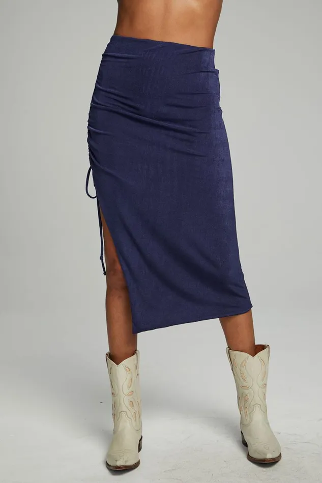 Womens Bottoms Chaser Brand Mullen Midi Skirt 8211 Dark Denim