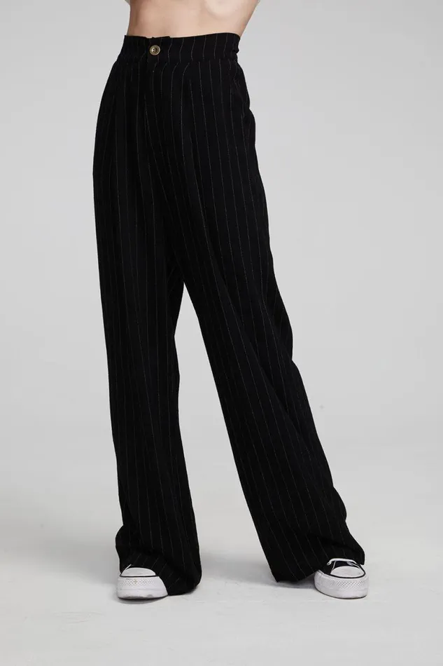 Womens Bottoms Chaser Brand Theo Beverly Pinstripe Trousers