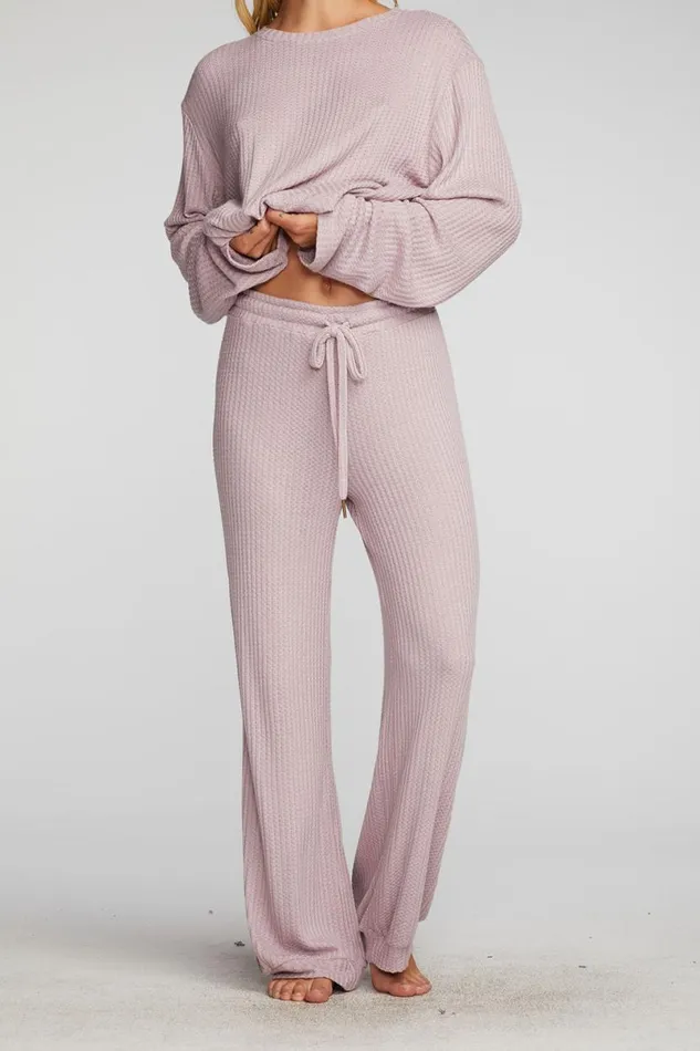 Womens Bottoms Chaser Brand Thermal Waffle Blouson Hem Joggers