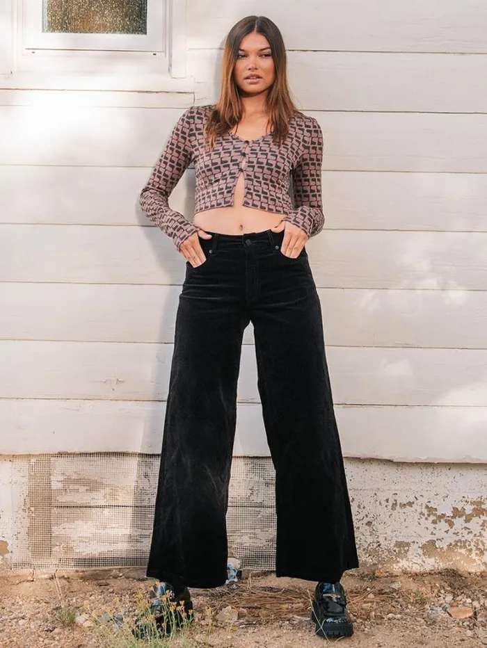 Womens Bottoms Volcom Road Stop Trouser Pants 8211 Black