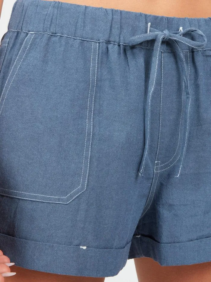 Womens Bottoms Volcom Sunday Strut Shorts 8211 Flight Blue